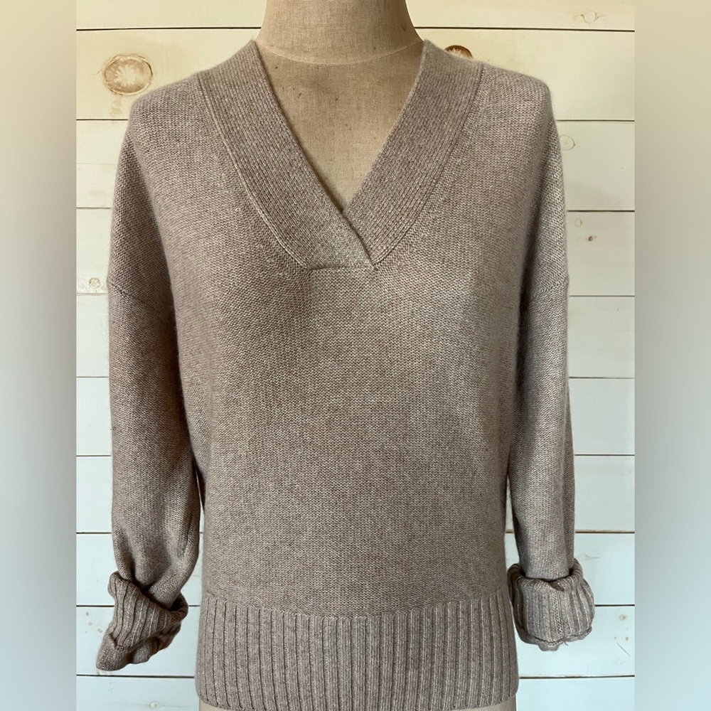 Garnet Hill Shimmering Cashmere V-Neck Sweater